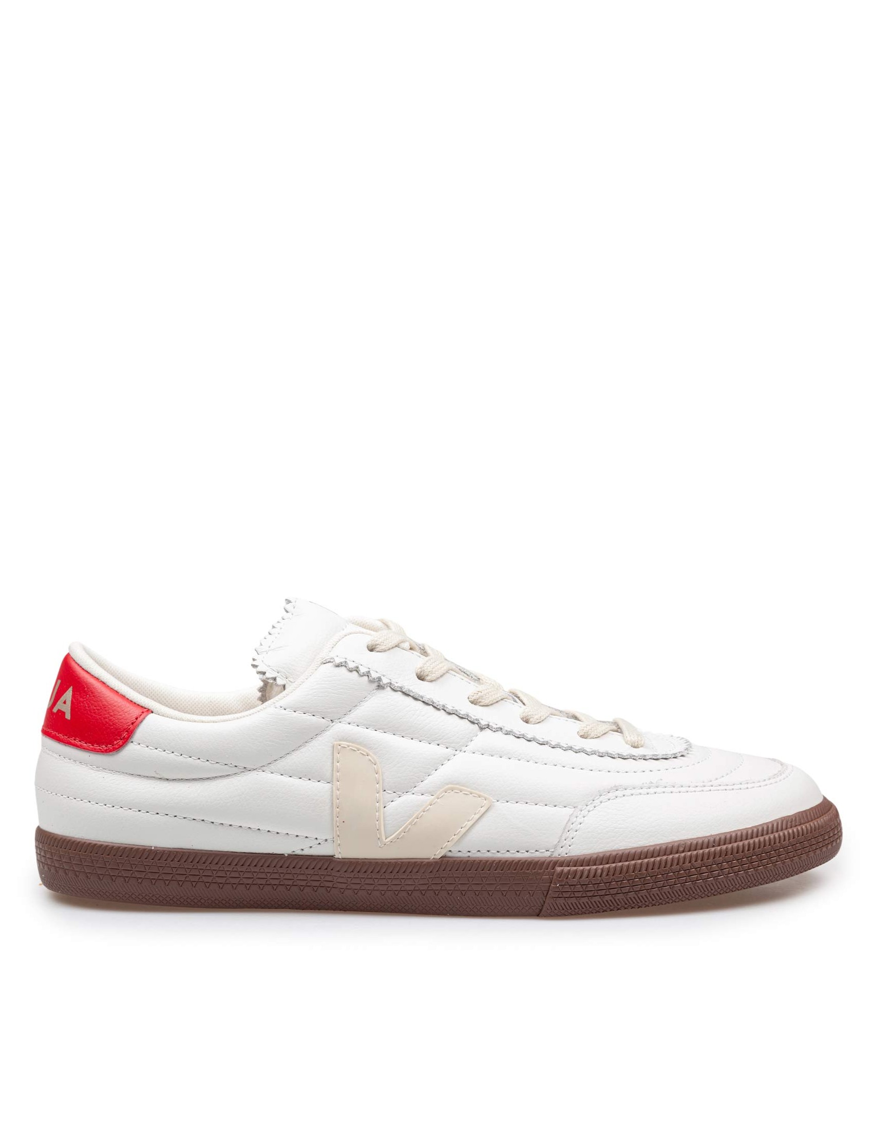 VEJA PANENKA LEATHER SNEAKERS WHITE AND RED