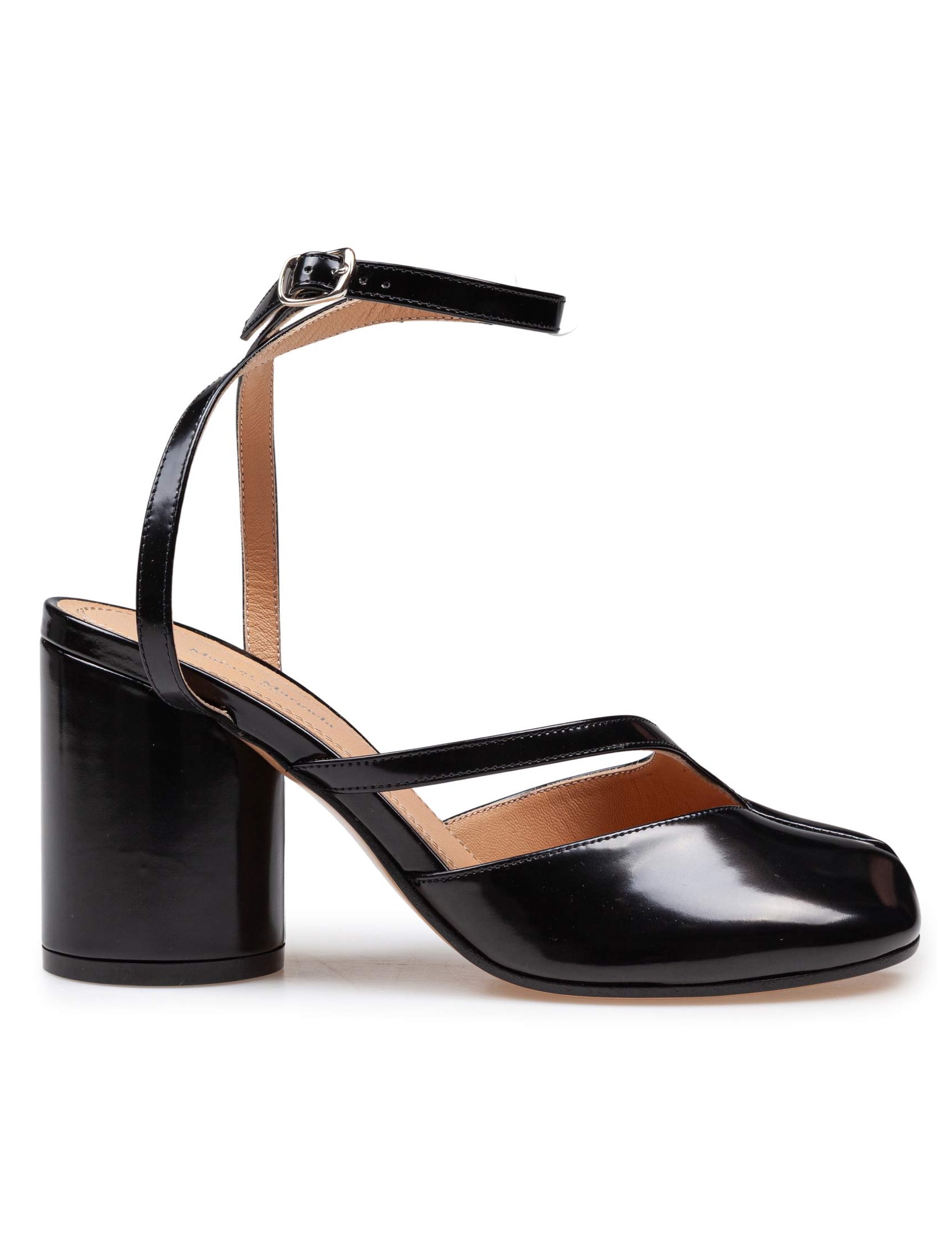 MAISON MARGIELA PUMP TABI 80MM IN BLACK LEATHER