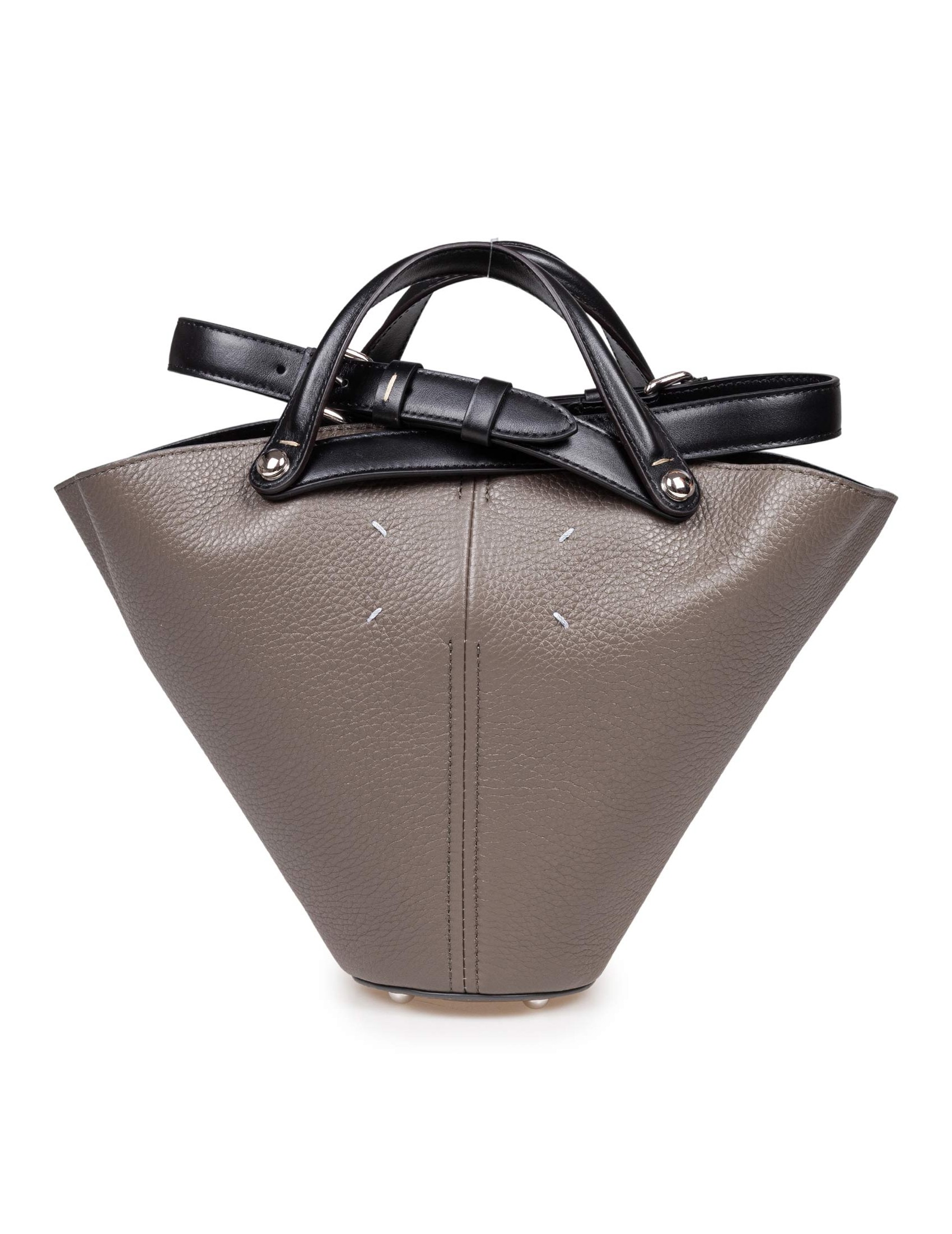 MAISON MARGIELA DRESS-AGE SMALL LEATHER BUCKET BAG COLOR BROWN