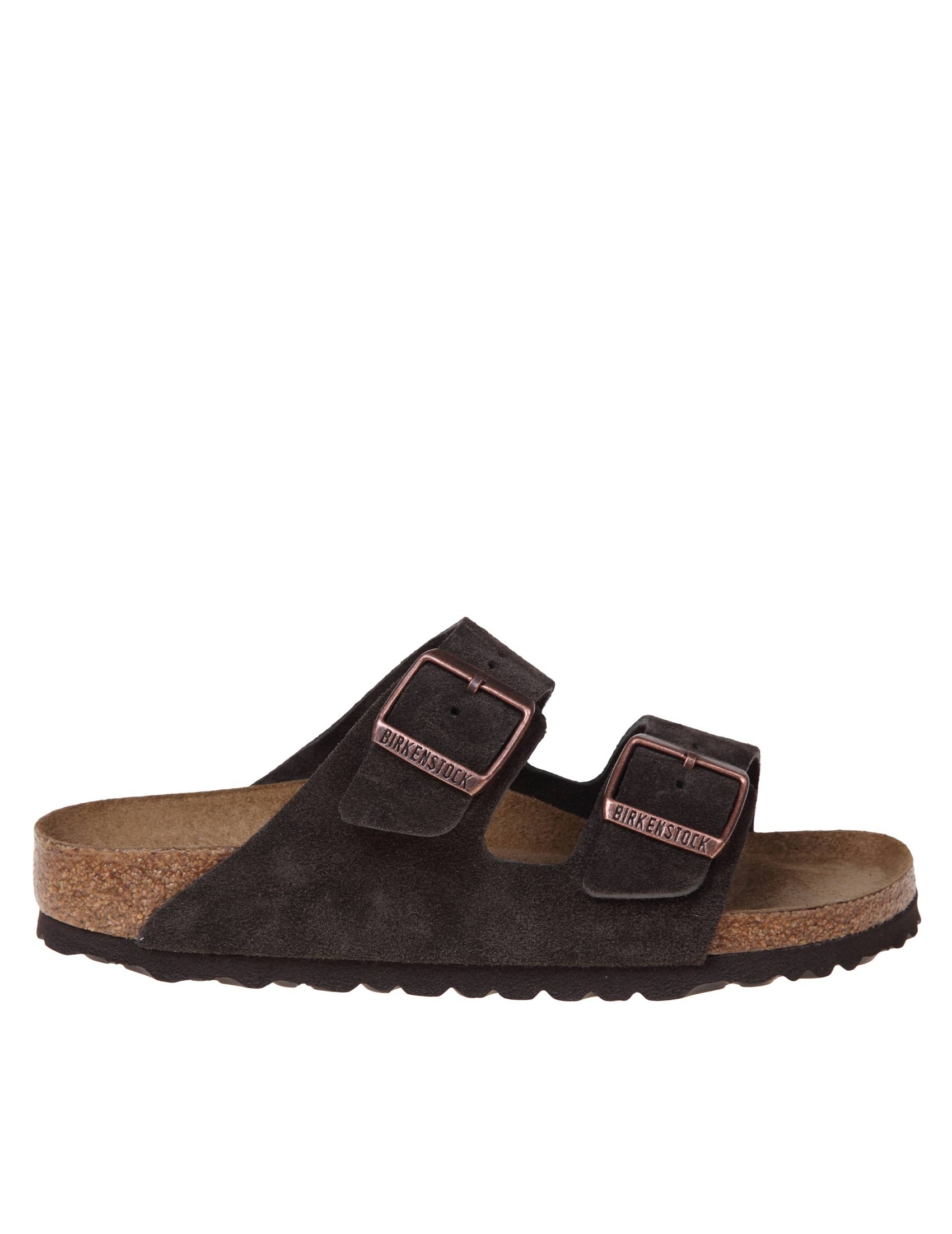 BIRKENSTOCK ARIZONA SFB SUEDE SANDAL IN MOCHA COLOR