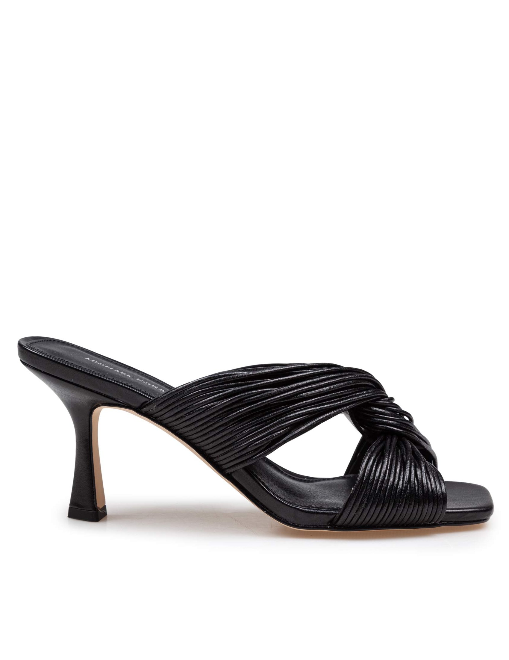 MICHAEL KORS ALESSIA MULE IN BLACK LEATHER