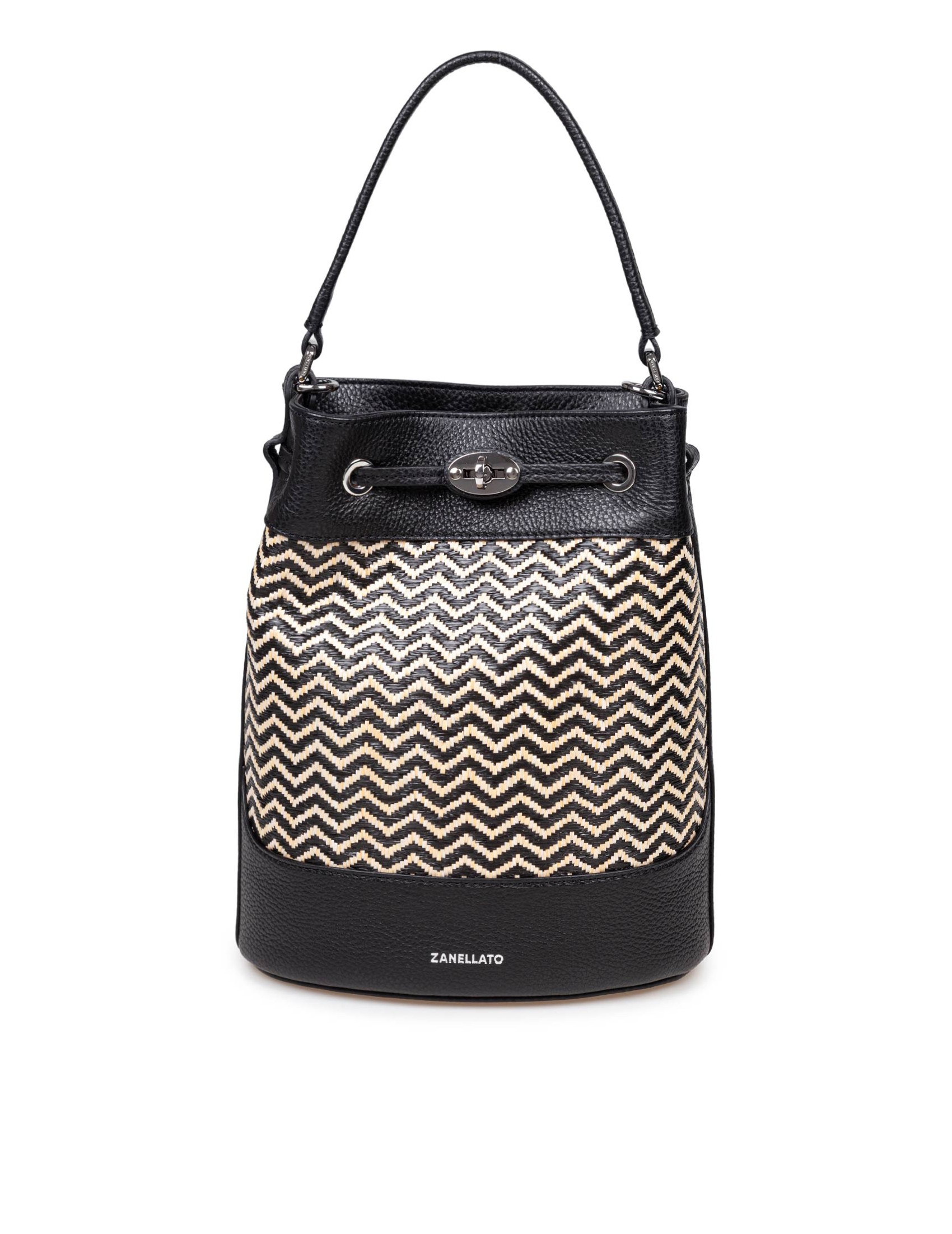 ZANELLATO MONDA' WICKER S BUCKET BAG COLOR BLACK