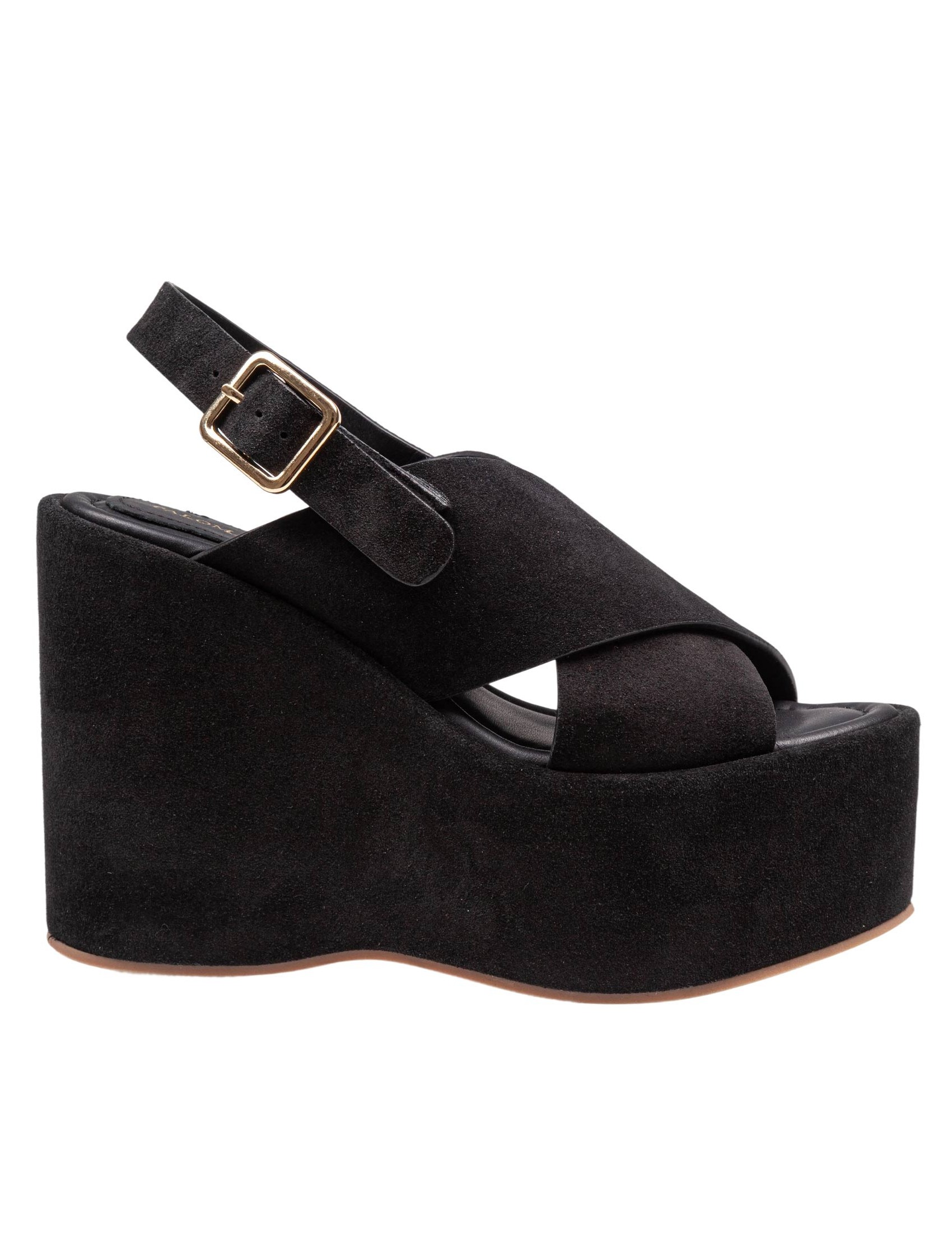 PALOMA BARCELO' SOPHIE SANDAL IN SUEDE COLOR BLACK