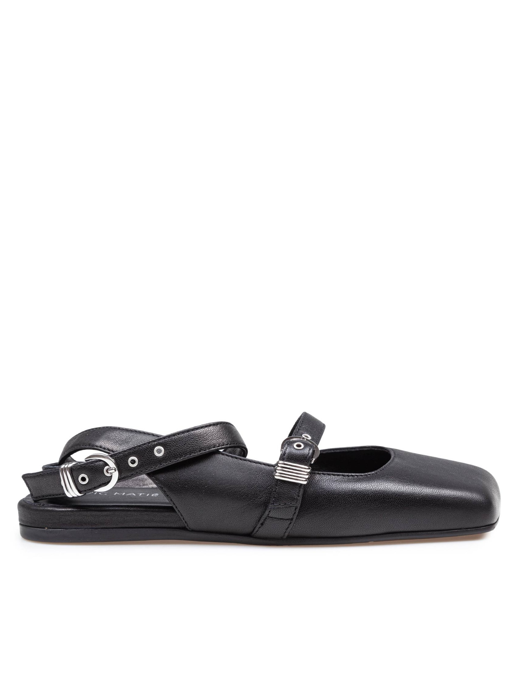 VIC MATIE' SCARPA BALLERINA SQUARE CLOSED CHANEL IN NAPPA COLORE NERO