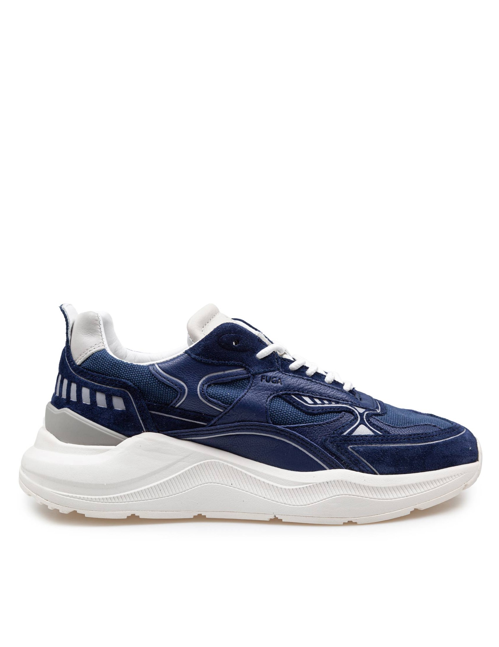 D.A.T.E SNEAKERS FUGA IN TESSUTO E CAMOSCIO COLORE BLU