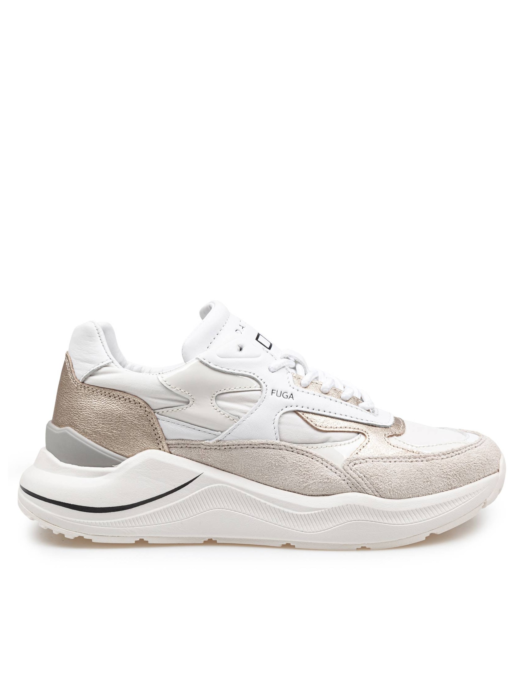 D.A.T.E FUGA SNEAKERS IN NYLON AND SUEDE COLOR WHITE/PLATINUM