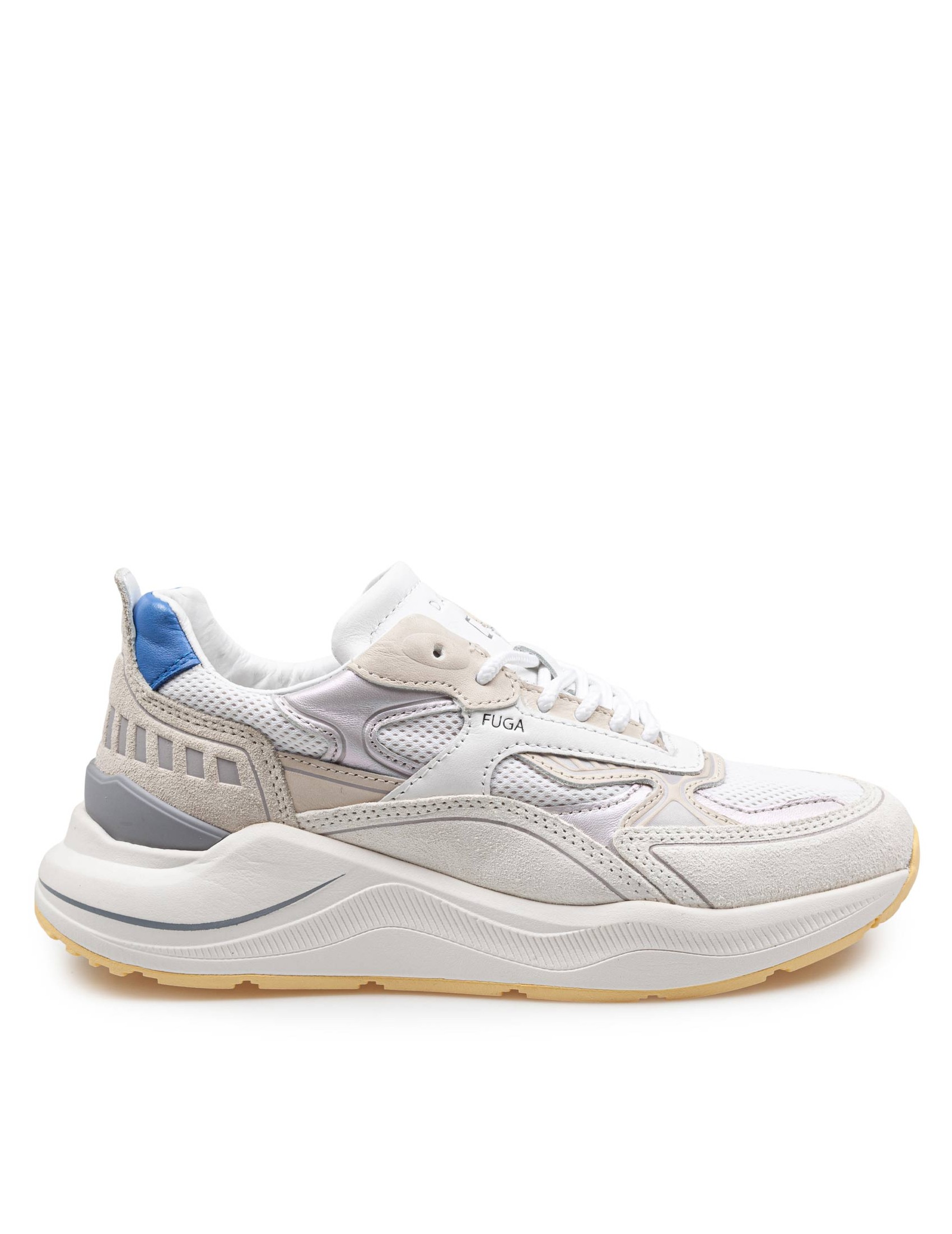 D.A.T.E FUGA SNEAKERS IN FABRIC AND SUEDE COLOR WHITE/SKY