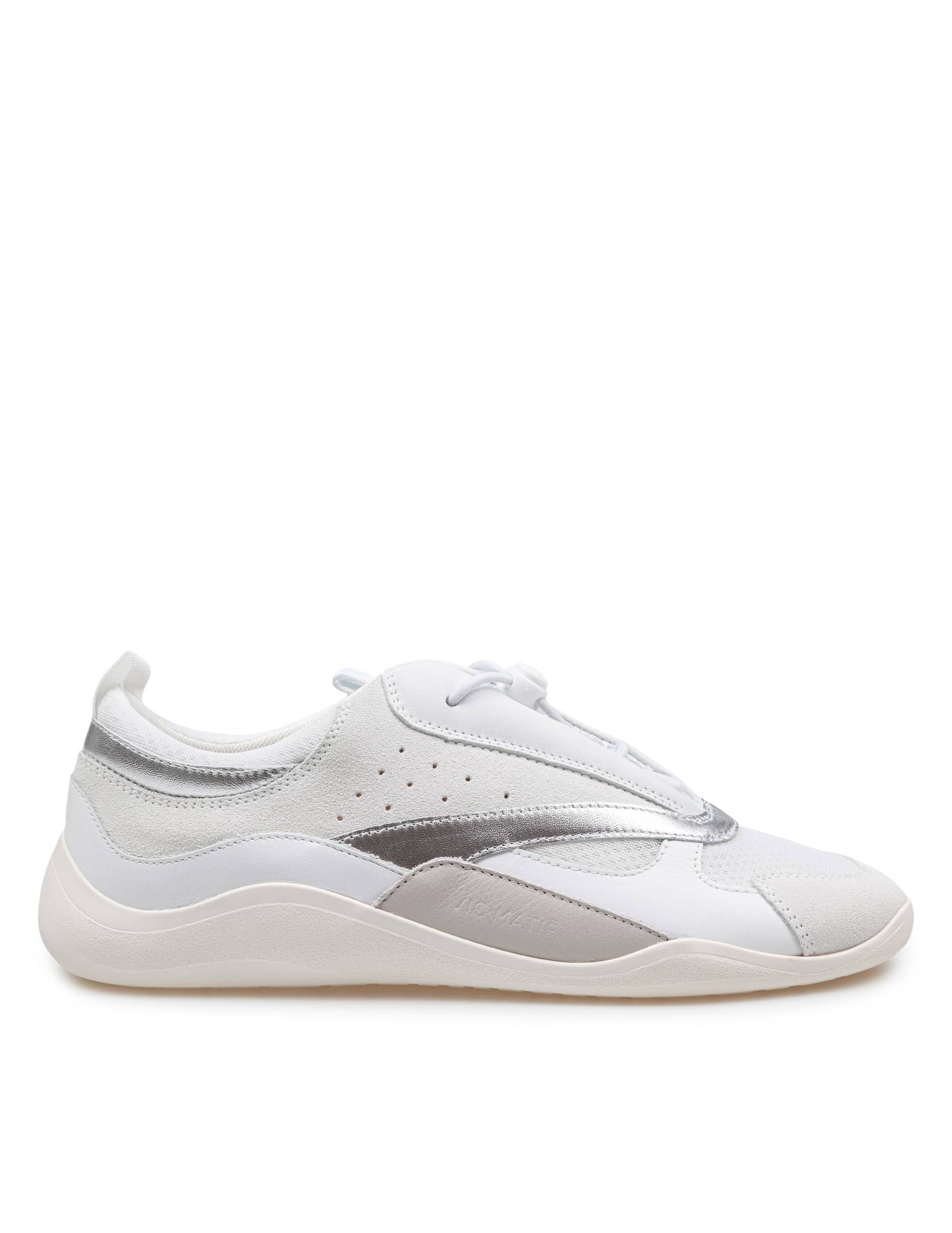 VIC MATIE' SNEAKERS IN CROSTA E PELLE COLORE BIANCO E SILVER