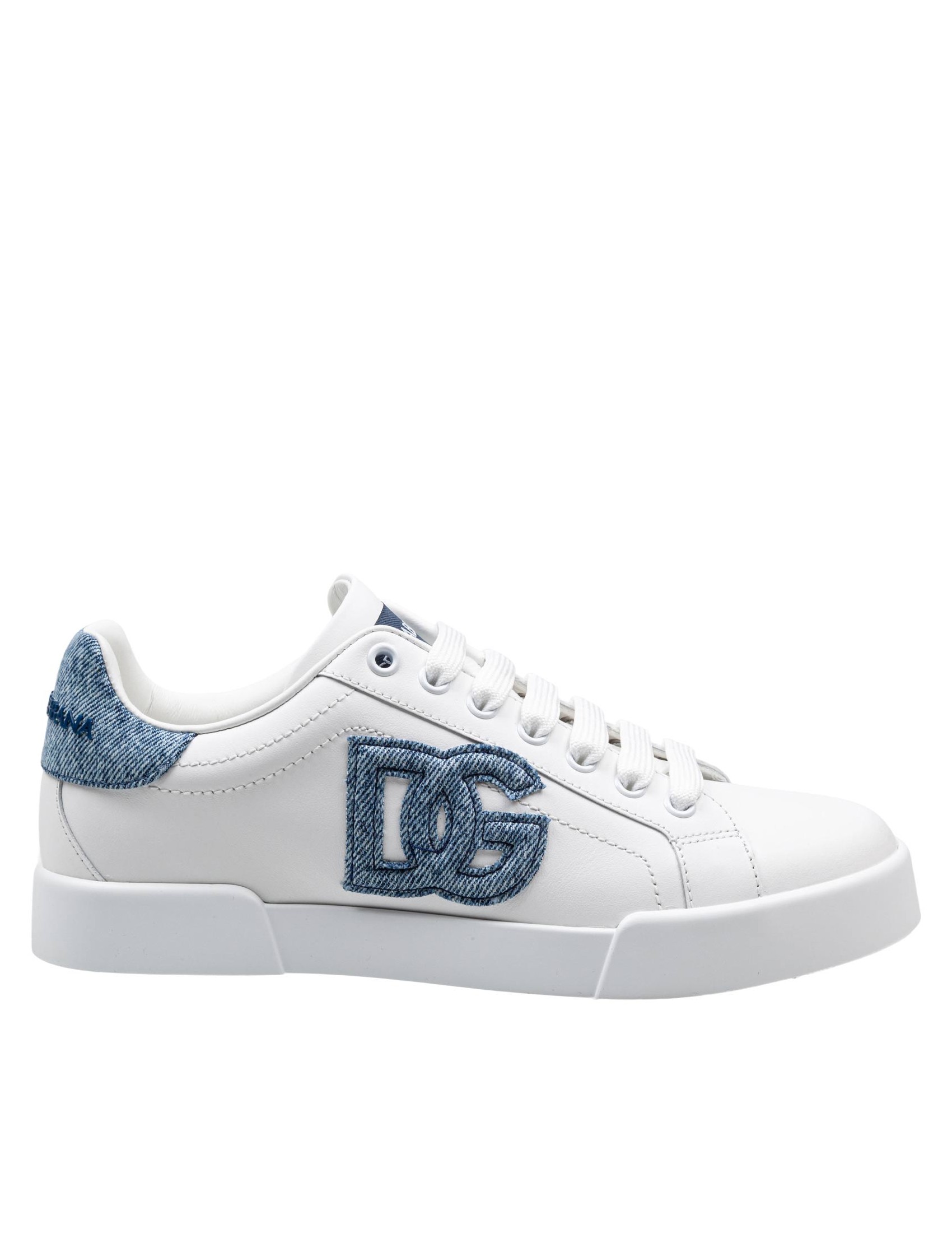 DOLCE & GABBANA PORTOFINO LIGHT IN LEATHER WHITE AND LIGHT BLUE