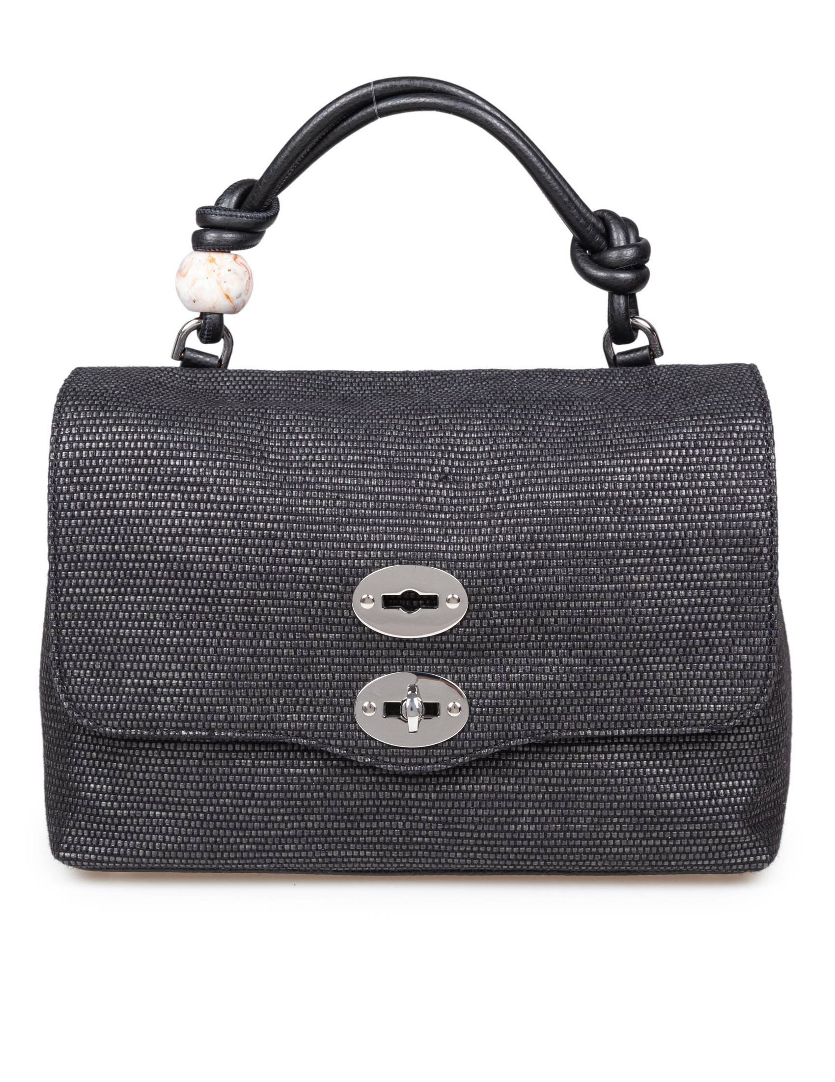 ZANELLATO POSTINA MIDOLLINO S BAG IN RAFFIA COLOR BLACK